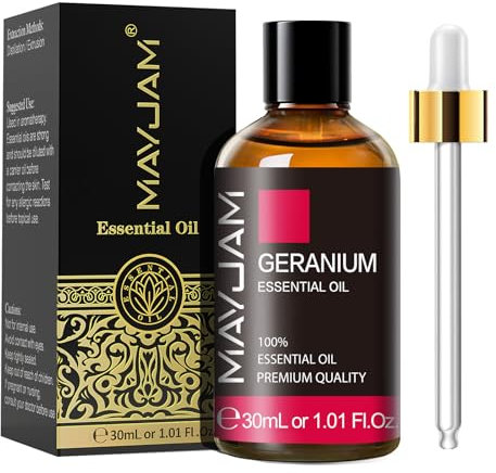 MAYJAM Geranium Essential Oils 30ML, Geranium Oil for Diffuser, Humidifier, DIY, Home, Wardrobes