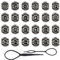 WUDQIJI Wikinger Rune Bart Perlen Bartperlen 24 Stück 9 ×10mm Flechten Runenperlen Wikinger Bartschmuck Haar-Bartperlen Bartperle Wikinger für Flechten Armband Halskette DIY Anhänger Schmuck(Silber)