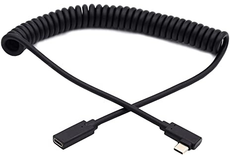cablecc USB-C-Tastatur-Maus-Stretch-Spiralkabel für Gaming-Tastatur, Typ-C-Stecker auf Buchse, Verlängerung, Strom- und Datenkabel