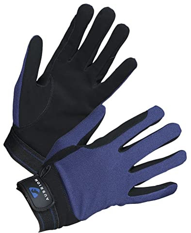 Aubrion - Guantes de Montar de Malla para Niños/Niñas (M) (Marino)