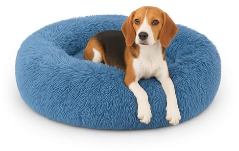 Bestlivings Haustierbett Fluffy Ø100cm (Türkis) XXL Hundekissen rund flauschig, Öko-Tex, rutschfest und waschbar Hundebett Katzenbett Hunde & Katzen