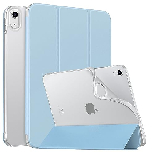 MoKo Hülle für iPad (A16) 11. Generation 11 Zoll 2025/10. Gen 10,9 Zoll 2022, iPad Hülle TPU Transluzent Matt Rückseite Cover mit Auto Schlaf/Aufwach Tablet Hüllen Schutzhülle mit Ständer, Himmelblau