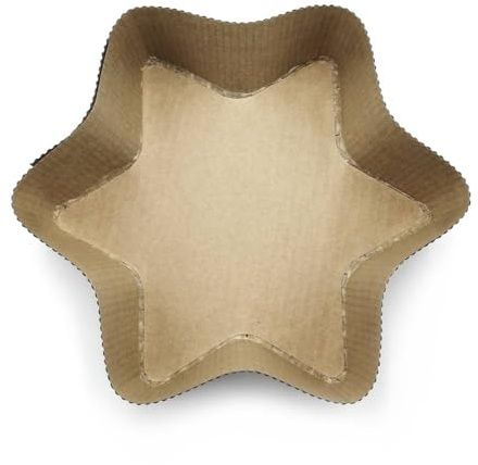 Erre4M Weihnachtsstern Einwegform, 10 Formen Stern 26 x 6 cm, Backpapier, beige