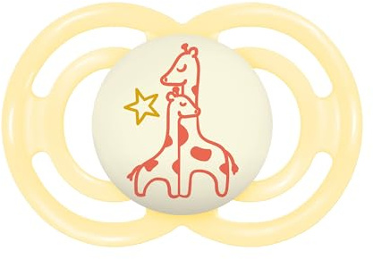 MAM Perfect Night Schnuller aus Silikon Skinsoft mit Schnullerhalter, 6+ Monate, neutral