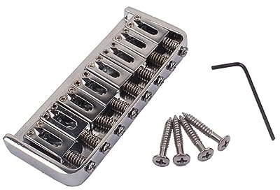 Toyvian 8-Saitige Gitarrenbrücke aus Metall für Bassgitarre und Gitarre Rostbeständig und Einfach zu Befestigen Silberne Bridge für Stabile Saitenhalterung
