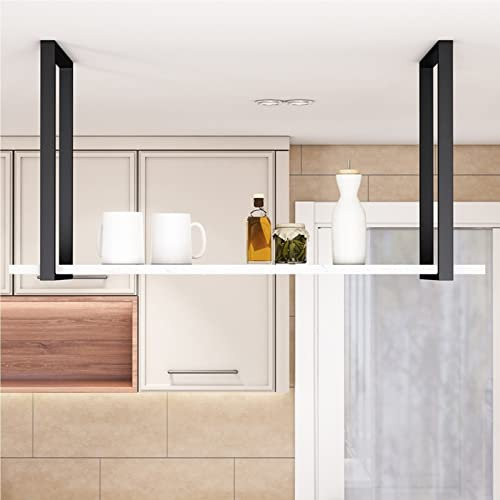 Hängendes Weinregal für Zuhause und Küche – Pflanzenregal aus massivem Holz an der Decke, einfaches weißes hängendes Weinregal, LOFT-Wand-Bücherregal, Weinschrank-Präsentationsregal für Rest