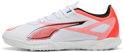 PUMA Unisex Ultra 5 Play TT Fussballschuh, White Black-Glowing RED, 46 EU