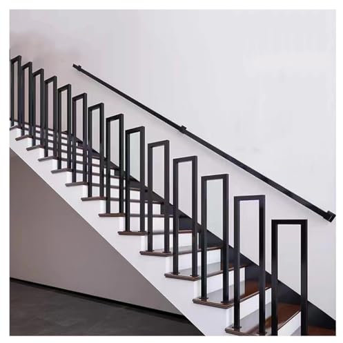 YFSJJ U-förmige Geländer Treppe,Dachboden Dekorative Handlauf Treppe,Metall Treppenhandlauf für Villen,Balkone,Flure,Wohnungen,Drinnen und Draußen Geländer(Size:U 90cm,Color:Schwarz)