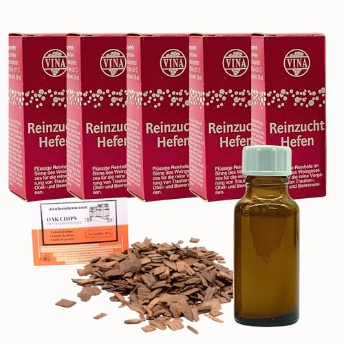 5 x Levaduras Líquidas Vina Portwein 19 ml – para Vinos Dulces Rubí y de Crianza Estilo Oporto