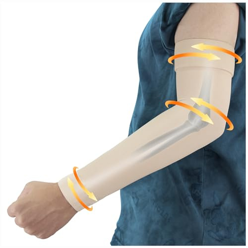 Hiball Manga de compresión médica para linfedema para hombres y mujeres, compresión graduada de 20-30 mmHg, soporte completo para brazo con banda de silicona, soporte de brazo de presión de