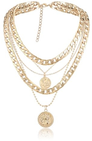 Ever Faith Punk Jewellery Chunky Choker Necklace Gold Unisex Cuban Chain Necklace Thick Wide Link Necklaces Hiphop Accessories for Women Men