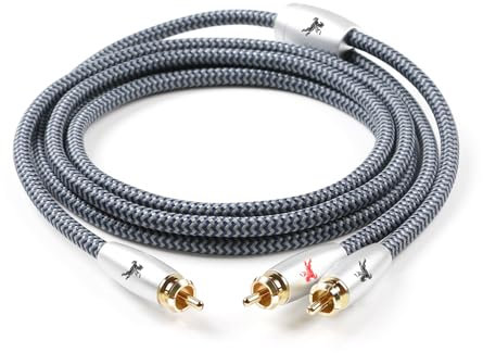 Impeto Cavo subwoofer Cinch RCA Y Coassiale Digitale Alta qualità - 1 a 2x RCA Cavo Coassiale Digitale Spine Placcate in Oro - 1 metro