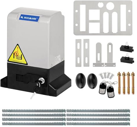 ROOMARK 1814kg Automatischer Schiebetoröffner 750W, APP-Steuerung mit 4 Fernbedienungen, Elektrisches Rolltor für Einfahrt, Motor mit Fernbedienung für Sicherheit, geeignet für Privathäuser