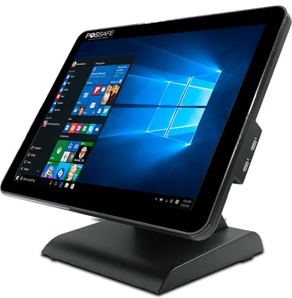 POSSAFE Windows POS Terminal with 15” LED Touchscreen, Intel i5-5GN Processor, 8GB RAM, 128GB SSD – Integrated Hardware System Point of Sale for Retail & Restaurant