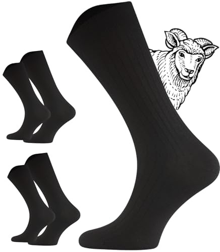 TODO 2 Paar DIABETIKER SOCKEN MERINO ohne Gummibund Extra Weit Wolle Medizin DiabetikerSocken Herren (47-50, Schwarz)