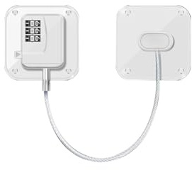 KGDUYC 1 Pièces Verrou de Réfrigérateur avec Code Securite Fenetre pour Enfant avec Adhésive pour Bloque Porte Placards Armoires - Blanc