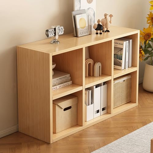 Generisch 2-stöckiges Bücherregal mit Rückwand, Holzregal Stehend, Manga Regal, 29 cm Breite Arbeitsplatte, 4/6 Fächer for Aufbewahren Von Körben, Büchern, Pflanzen, Dekorationen
