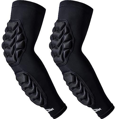 COOLOMG Armlinge Ellenbogenpad Kompression Basketball Fußball Handball Volleyball Crashproof für Damen Herren Jungen 1 Paar MEHRWEG (schwarz, XS)
