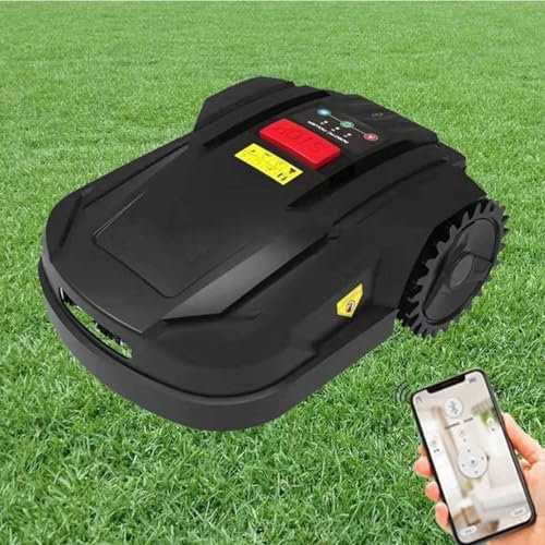 Robotic Lawnmower, Fully Automatic Robot Lawn Mower, Intelligent Robotic Grass Cutting Lawnmower with Mowing Path Planning, Cutting Width 18cm, Cutting Height 2.5-5.5cm for 800m² Lawn Area
