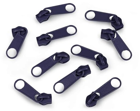 cyclingcolors 10x Cursore Cerniera Ricambio Kit di Riparazione per Cerniera Testa N°5 Cursori per Vestiti Borse Giacche Borse Valigie Jeans, blu scuro