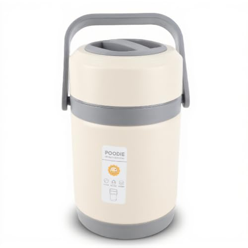 Pentola per Termica in Acciaio Inossidabile 2L con 3 Contenitori, Design di Viaggio Portatile, Compatibile con Incendio a Gas IPX5, Doppio Vuoto, capacità di 6,7 Gal,