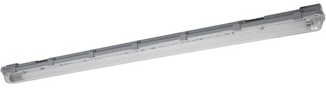 Osram Submarine Feuchtraumleuchte mit eingebautem Bewegungsmelder 120cm 16W, LED-Leuchte in Grau, IP65-Schutz, für Lagerhallen und Garagen