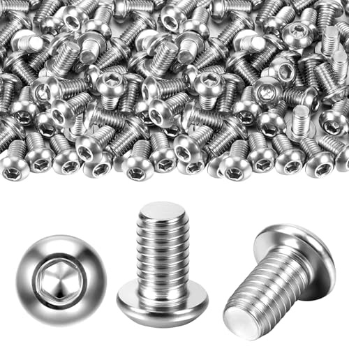 50 Stück M6 Schrauben 304 Flachkopfschrauben M6, Linsenkopf M Schrauben Set, Metrischer Linsenkopfschrauben M6 für Möbelmontage, Industriebereich, Fitnessgeräte, Werkzeugmaschin