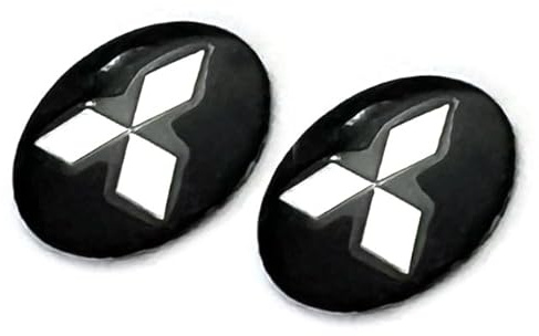 2 Stück Aufkleber 14mm Diameter passend fürMits.ubi.shi-Auto Kfz. Für Schlüssel Key, Fernbedienung, Dekoration usw. Sticker mit Emblem (14mm Mitsub.. 2St.)