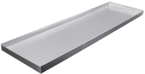 WAMJ AQDY Sottovaso per Piante in Acciaio Inossidabile, Vassoio Senza Fori Antiruggine, Facile da Pulire, Interni Esterni Balcone(61x12x2cm (24.0x4.7x0.8in))