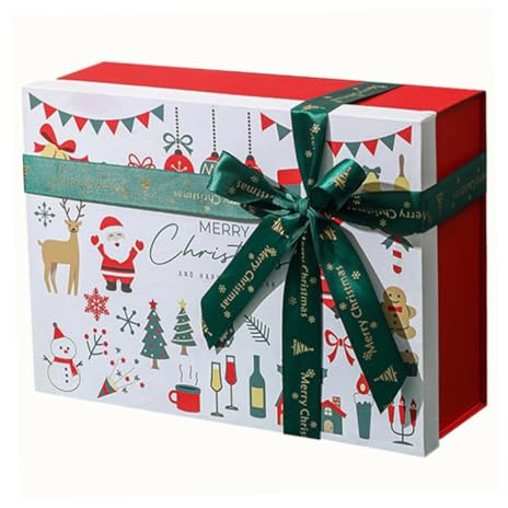 WRITWAA Geschenkpapierbox für Weihnachtsbonbons Süßigkeitenboxen aus Papier Partyboxen mit Festlichem Design für Weihnachtsgeschenke und Feiertage