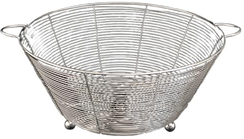 Fruit Washing Bowl - Stainless Steel - Laundry Colander Strainer | Multi-Purpose Rinse Bowl with Metal Wire Drainage for Efficient Cleaning, Practical Detergent Preparation Tool