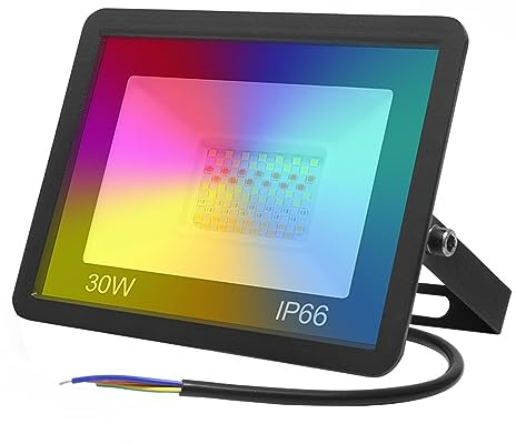 ZGJIAJU Tuya Smart WiFi RGB Proiettore 100W 50W 30W Riflettore A LED Impermeabile Lampione Stradale RGB Dimmerabile Super Luminoso(30W)