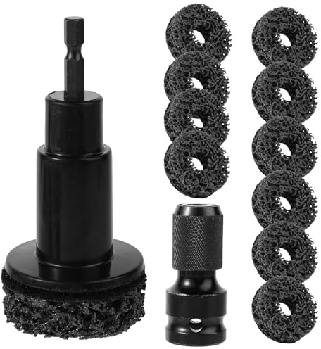Sinbana Pulizia Mozzo Ruota Kit, Auto Spazzola Pulizia Mozzo Set con Testina Levigatura Adattatore e Tamponi per Lucidatura Cerchi Dell'Auto Compatibile con Trapano Elettrico e 12,7mm Chiave Impulsi