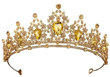Elegante Braut Krone für Hochzeiten und Feiern, Vollständig in Champagnergold, Vielseitig für Cosplay und Fotoshootings