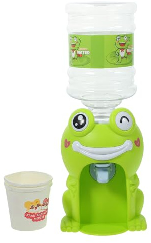 HEMOTON Mini Dispensador de Agua Diseño de Rana Juguete Dispensador de Agua de Plástico Verde Fuente Creativa para Jugar en Casa y Oficina Juguete