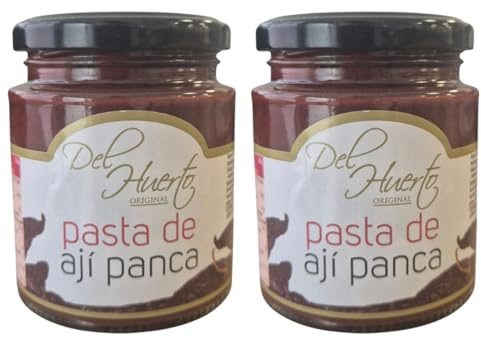 Pasta de Ají Panca Peruano Del Huerto – Pack 2 x 212 g en Frasco de Cristal | Ají Rojo Suave Tradicional para Cocina Peruana y Latinoamericana