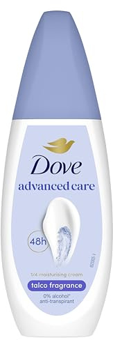 Dove Deodorante Vapo Talco 75 ml, Deodorante Spray Senza Gas Antitraspirante, Protezione Anti-Odore 48 Ore, Deodorante Ascelle con 1/4 di Crema Idratante, Senza Alcol Etilico