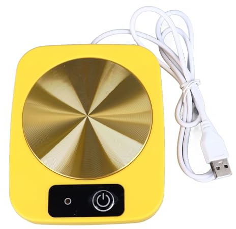 Scaldacaffè Scaldatazze portatile intelligente alimentato tramite USB a temperatura costante per ufficio, viaggi, casa (Gialla)