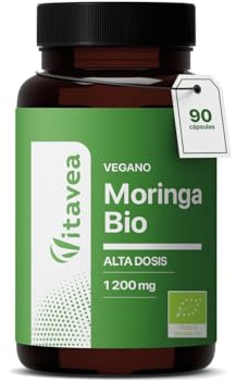Moringa BIO - 1200 mg – Extracto de Moringa Oleifera - Cura 30 Días | Superalimento Rico En Vitaminas - Minerales y Antioxidantes - 90 Cápsulas Veganas - Energía Natural - Vitavea