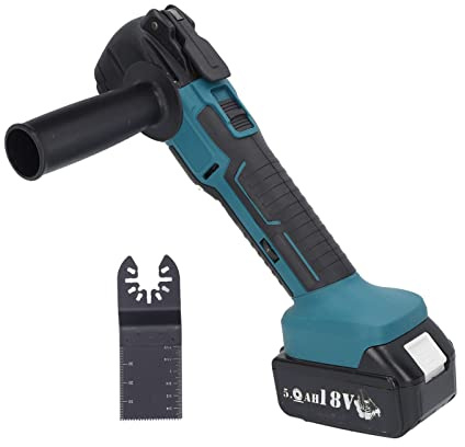 Utensile multifunzione oscillante Blue Woodworking - Utensile elettrico universale multifunzionale senza fili - con 6 impostazioni di velocità - Compatibile con batterie BL1815