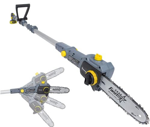 FANZTOOL 20V Li-Ion Akku-Hochentaster mit 2,5Ah Akku/Ladegerät, Höhe bis 5 m, 17 cm Schnittstärke, Schwertlänge 20 cm, leichtes Gewicht 4 kg