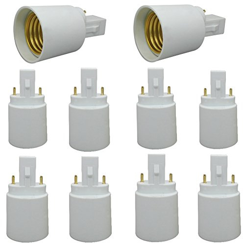 G23 to E27/E26 2-Pin Light Sockets Adapter, Light Bulb Socket, Bulb Base Adapter, Converts LED Light Holder Lamp Adapter Socket Changer (Pack of 10)