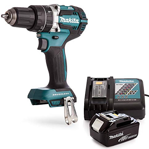 Makita DHP484Z 18v Li-ion Brushless Combi Drill with 1 x 3Ah Battery & Charger