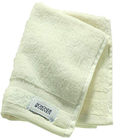 SCHÖNER WOHNEN Asciugamano ospite piccolo 30x50 cm - Crema/Bianco - Asciugamano Bidet - Asciugamano Viso 100% Cotone OEKO-TEX - Telo Bagno e Doccia per Ospite - 500g/m2 - Hotel e B&B
