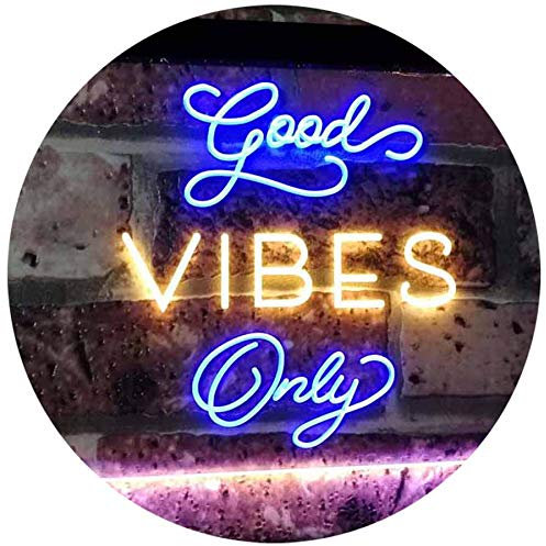 ADVPRO Good Vibes Only Home Bar Disco Room Display Dual Color LED Barlicht Neonlicht Lichtwerbung Neon Sign Blau & Gelb 400 x 300mm st6s43-i3076-by