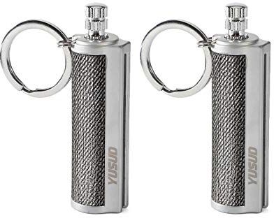 YUSUD 2 Pack Permanent Match Infinity Lighter with Multitool Keychain, Reusable Waterproof Match Strike Anywhere, Forever Flint Fire Starter for Outdoor Survival Tool for Men (Fuel Not Included)