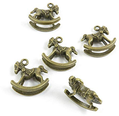 Schmuck-Charms 870024 Schaukelpferd, Antik-Bronzefarben antique bronze