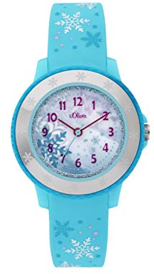 s.Oliver Mädchen Analog Quarz Uhr mit Silikon Armband