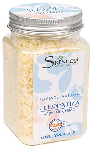 Skineco Baño de leche Cleopatra Baby | Aditivo de baño sostenible con caléndula y leche de cabra | baño de bienestar para pieles sensibles | baño de relajación | baño de cuidado | cosmética natural