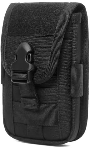 TRIWONDER Funda Militar Táctica Molle Bolsa de Cinturón para Móvil Paquete de Seguridad EDC Kit de Accesorios de Transporte (A - Negro)